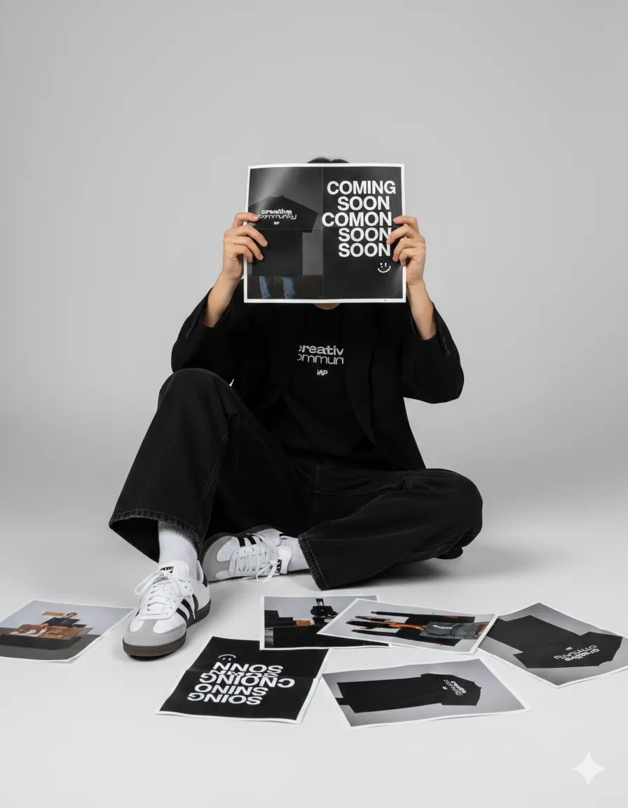 Persona sentada con revistas y material impreso